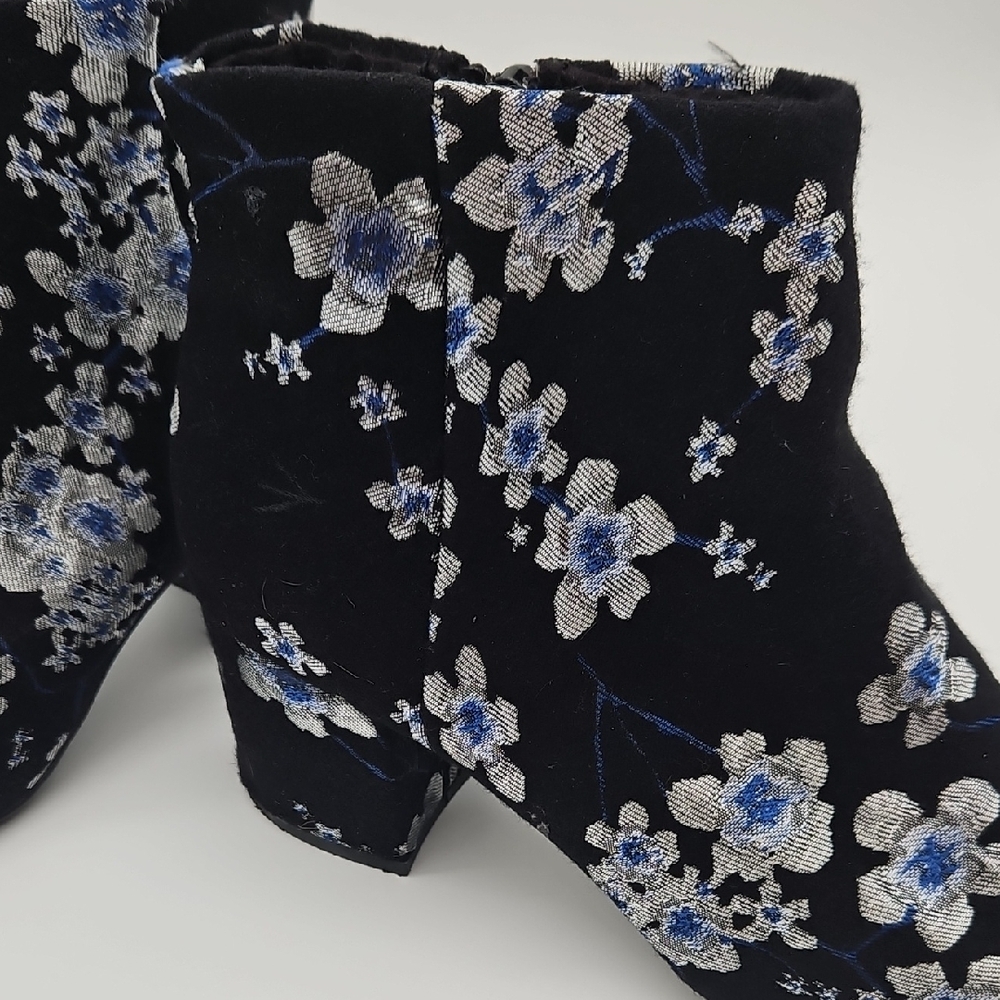 SO Floral Embroidered Ankle Boots - Black and Blue - Picture 3 of 14